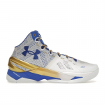 Under Armour Curry 2 Retro Gold Rings 2024 Meeste tossud Valge Metallik-Kuldne Meeskondlik-Kuninglik 3027361-100 44.5