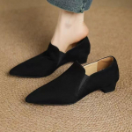 Moodsad Terava Ninaga Kontsaga Kingad Naiste Mokassiinid Elegantne Kleitpidu 2025 Uus Disainer Suvised Sandaalid Br&auml;nd Paksude Kontsadega Kingad Zapatillas Mujer 35 must