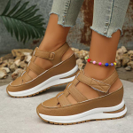 Suvised kiilkontsaga sandaalid, perforeeritud ja hingavad naiste paksu tallaga kr&otilde;pskinnitusega kingad 35