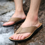 Meeste pl&auml;tud nahast rannakingad pl&auml;tud nahast sandaalid meeste vabaaja suvekingad H600 39 khaki