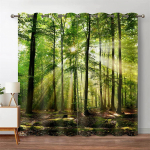 Mets džungel puu looduslik maastik akna rulookardinad elutuba k&ouml;&ouml;k magamistuba juga 2 tk dekoratsioon W55 X H120cm X 2&HOOK