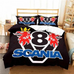 Scania Veoki Logo Voodipesukomplekt Poisid T&uuml;drukud &Uuml;hekohaline Kuninganna Suurus Tekikott Padjap&uuml;&uuml;r Voodi Lapsed T&auml;iskasvanud Mood Kodutekstiil US Twin 172x218cm