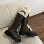 S&uuml;gis Talv L&uuml;hike Pl&uuml;&uuml;s Naiste P&otilde;lvini Saapad Mood Liblikas-s&otilde;lm R&uuml;&uuml;tli Pikk Saapikud Paksu P&otilde;hjaga botas feminino 35