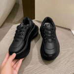 Valged platvormiga naiste tossud 2024 s&uuml;gis paeltega paks p&otilde;hi spordijalatsid naine PU nahk hingavad jalutusk&auml;igukingad naiste 40 must