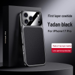 Luksuslik galvaanilise kattega veisenahast kaitse&uuml;mbris iPhone 17 Pro Maxile - Unisex, pehme kest iPhone 17 Pro Max red