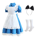 Alice Laste esinemiskost&uuml;&uuml;m Neiu kost&uuml;&uuml;m Halloweeni T&uuml;druk Printsessi Pastoraalne stiil Lolita Kleit Cos kost&uuml;&uuml;m 160 sinine