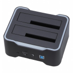 V&auml;lise k&otilde;vaketta korpus, kahe pesaga, USB 3.0, toetab 3,5- ja 2,5-tolliseid draive, toetab v&otilde;rgu&uuml;henduseta kloonimist 1