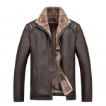 Suure suurusega meeste kaelus, Fuax karusnahast kasukas, talvine nahkjakk, talvine soe v&auml;lisriided XXXXL