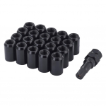 20 tk 32 mm pikkused auto rattamutrid kuusnurksed 20 mm M12x1.25 , M12x1.5 rattamutrid JDM Racing Accessories alumiiniumist koonilised koonilised pesad M12x1.5 must