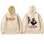 Film Scarface Al Pacino Graafiline Huppar Vintage Tony Montana Kapuutsiga Dressipluus Mehed Naised Hip Hop Rock Suur &Uuml;lev&otilde;&otilde;rastav Huppar M beige