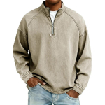 Kevad S&uuml;gis Seisukrae Vintage &Uuml;hev&auml;rviline T-s&auml;rk Meeste Pikkade Varrukatega Lukuga Pullover Topp Meeste Vabaaja K&otilde;ik-sobiv T-s&auml;rk S must