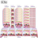 Kpop Deemonik&uuml;ttide S&uuml;nnip&auml;evapeo Kaunistused Korea Anime Komplekt Lauan&otilde;ud Laudlina Tassid &Otilde;hupallid Koogitopper T&uuml;drukute Kingitused