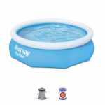Kit Piscine hors sol autoportante BESTWAY - Marine Fast - 305 x 76 cm - Ronde (Livr&eacute;e avec une pompe de filtration) sinine