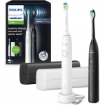 Brosse &agrave; dents - PHILIPS - HX7109/01 - Sonicare - Double manche Serie 5300 - Blanc & Noir - El&eacute;ctrique valge