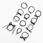 Naiste Juuksekummid 12-osaline Komplekt (Must) Tippudega peapael