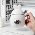 Kruus J&auml;nes Suveniir Keraamiline Tass Veetass Galvaniseeritud H&otilde;be Premium Tunne Lusikas Kaane ja Kingitus Suure Mahutavusega 301-400ml