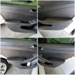 Mikrokiust nahast uksepaneeli kate VW Jetta MK6 2012 2013 2014 auto ukse k&auml;etoe paneeli naha katte kaitseliistud Door Armrest Black-R