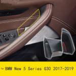 Models Black Plastic Car Door Storage Box Phone Tray car Accessories with Mat for BMW New 5 Series G30 2017 2018 Front door