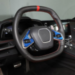 Blue Carbon fiber Steering wheel button sticker For -2025 Corvette C8