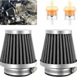 2pcs 50mm Air Filter with 2pcs 3/16 Fuel Filter replace for 70cc 100cc 110cc