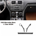 For Mercedes Benz C Class W204 2007-2014 Carbon Fiber Car Central Control trument Panel Frame Trim Strips Decoration Sticker must