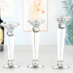 Kristallklaasist k&uuml;&uuml;nlajalg Sammas-k&uuml;&uuml;nlajalg Keskpunkt Kaunistused Pulmadeks 22CM&1Pc puhas