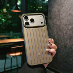 Ins Lihtne &Auml;ri 3D Laineline Triip Stiilne Rimowa Pagasi jaoks Telefoni&uuml;mbris iPhone 17 Pro Max 16 15 14 13 jaoks Alumiinium-magneesiumisulamist K&otilde;va Kaas iPhone 16