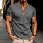 Meeste Slim Fit l&uuml;hikeste varrukatega vintage Henley s&auml;rgid Casual Basic Tops Suvine n&ouml;&ouml;biga Spordi T-s&auml;rgid Sportlik treening Niiskust &auml;rajuhtiv t-s&auml;rk meestele XXL