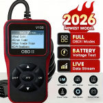 1 tk V100 Professionaalne OBD2 skanner, mootori veakoodilugeja, diagnostiline skaneerimist&ouml;&ouml;riist OBD II protokoliga autodele alates 1996 diagnostic tool oranž