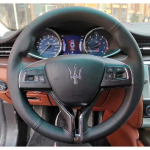 ized Hand Sewing carbon fibre Leather Car Steering Wheel Cover Car Accessories For Maserati Ghibli Levante Quattroporte style 5