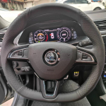 For Skoda Octavia 2015- Fabia Kodiaq Superb Scala Hand-stitched Suede non-slip Car Steering Wheel Cover 3