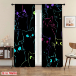 2 tk neoonkassidega pimendav kardin Pol&uuml;ester Elutuba Halloweeni akna kaunistus Kodu kaunistus Vardatasku kardin 100*130 Grommet Top 1pcs