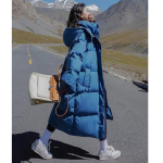 Puduvillased Mantlid Pikk stiil Puuvillane Kleit Korea Versioon Suur Suurus Korea Mood Joped Talvine Soe Parka Feminina L sinine