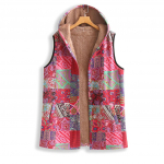 Naiste Mood Retro Varrukateta Soe Tr&uuml;kitud Keeratud Triibuline Vest Jakk XXXXXL