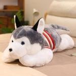 Lapsed 100CM Armsad Pehmed Kawaii Suured Husky Pl&uuml;&uuml;sloomad Koer T&auml;idisloomad Pikk Padjapadi S&uuml;nnip&auml;ev Rahustav T&uuml;druk Poiss Kingitus Kodu Kaunistus 70cm gray