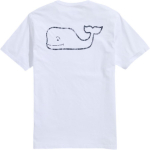 vineyard vines Meeste l&uuml;hikeste varrukatega vintage vala taskuga T-s&auml;rk S valge