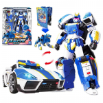 Uus metallist Cardbot Muunduv auto robotiks Tegevuskujud SININE POLITSEINIK S kaardiga Muunduv robotmudel M&auml;nguasjad lapsele kingituseks No Color Box