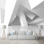 Tapeet 3D Stereo Ruum Geomeetriline Hoone Fresko Elutuba Tv &Otilde;ppet&ouml;&ouml; Loov Kunst Tapeet 200 cm(W) x 140 cm(H)