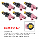 6 tk K&uuml;tusepihusti BMW E36 328i M3 E39 Z3 1996-2000 2.8L 3.2L 0280150440 jaoks