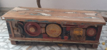 Antiikne India puust hoiukirst: Taaskasutatud puidust kast, kulunud viimistlus 16&rdquo; X 8&rdquo; X 24&rdquo; (l x w x h) mitmev&auml;rviline