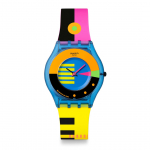 Swatch Skin Classic Biosourced Neoonkollane K&auml;ekell, Flumotions, SS08S101, Unisex, sinine