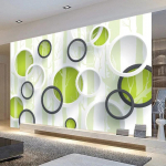 Moodne Fototapeet 3d Roheline Puu Ring Seinamaalingud Abstraktne Kunst Seinamaaling Elutuba Diivani Taust Seinapaber 200 cm(W) x 140 cm(H)