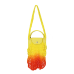 Longchamp Le Pliage Filet 38 L&uuml;hike k&auml;epide Kootud puuvill ja nahkdetailidega kott Naiste kott Kollane Sidrunkollane 10121HCBH85 Yellow & Lemon Yellow