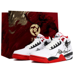 Nike Flight Legacy Slip Resistant Abrasion Resistant Mid top Vintage Basketball Shoes Unisex Red White BQ4212-100(Team113-S-BOX) 42.5 black