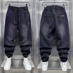 Meeste Harem-p&uuml;ksid Jaapani Harajuku Kottis Hip Hop Streetwear Must Korea T&auml;navap&uuml;ksid Y2k Mood Denim-p&uuml;ksid S