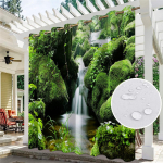 Terrassikardinad V&auml;listingimustesse Veekindel Termoisoleeriv Kardin Aiauks Basseinimaja Paviljon Varjualune Pergola Kardinad Valgust Blokeerivad Valmistatud Pol&uuml;estrist W100*H130(CM)-Rod Pocket&2PCS