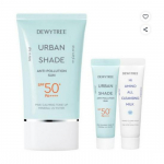Dewytree Urban Shade Anti-Pollution P&auml;ikesekaitsekreem SPF50+ PA++++ UV-kaitse ja puhastuskomplekt 50ml + 10ml + 10ml