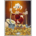 Disney teemantmaalimine Scrooge McDuck kunstimaal, Romantiline kunstimaal teemantmosaiik ristpistes teemantidega inkrusteeritud ruumidekoratsioon kingitus Round 50x70cm