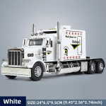 1:24. skaala Peterbilt 389 veoauto-haagissuvila m&auml;nguasi lastele, Lonestar disain, funktsioonidega, eelmonteeritud poolhaagis, Reali valge