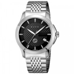Gucci YA1264106 Dive must sihver Meeste k&auml;ekell 38mm h&otilde;be